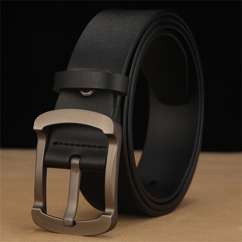 High Quality Men Belt Genuine Leather Luxury Designer For Men New Fashion Classice Vintage Cowskin Pin Buckle Leather Jeans