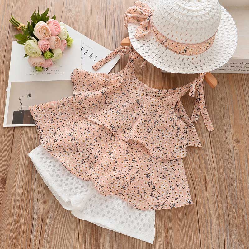 Menoea Toddler Girls Clothes Sets 2022 New Summer Patchwork T-shirts + Plaid Bow Shorts Casual Outfits Baby Kids Clothing Suits