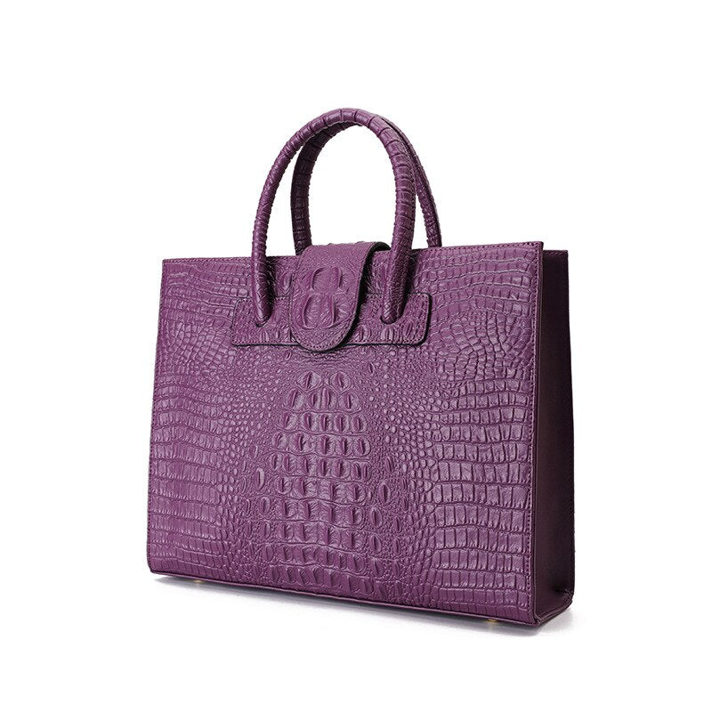 Genuine Leather Women&#39;s Briefcase Female 14 Inch Laptop Portable Handbags Large-capacity Shoulder Bag Business Crossbody Bags