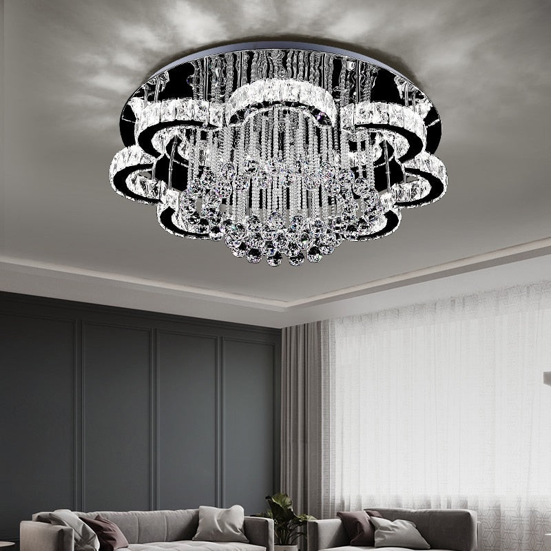 Modern crystal ceiling lights bedroom  luxury silver ceiling light living room led Ceiling Lamps dining crystal Fixtures kitchen