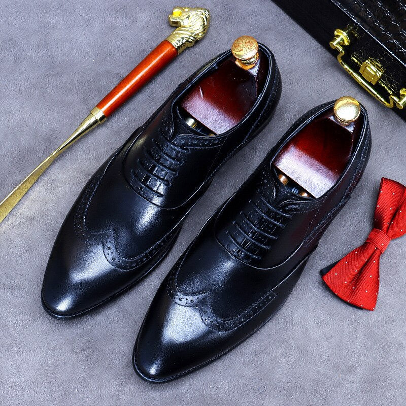 2022 Summer New Patent Leather Men&#39;s Vintage Italian Design Men&#39;s Brock Genuine Leather Dress Shoes Men&#39;s Handmade Wedding Shoes