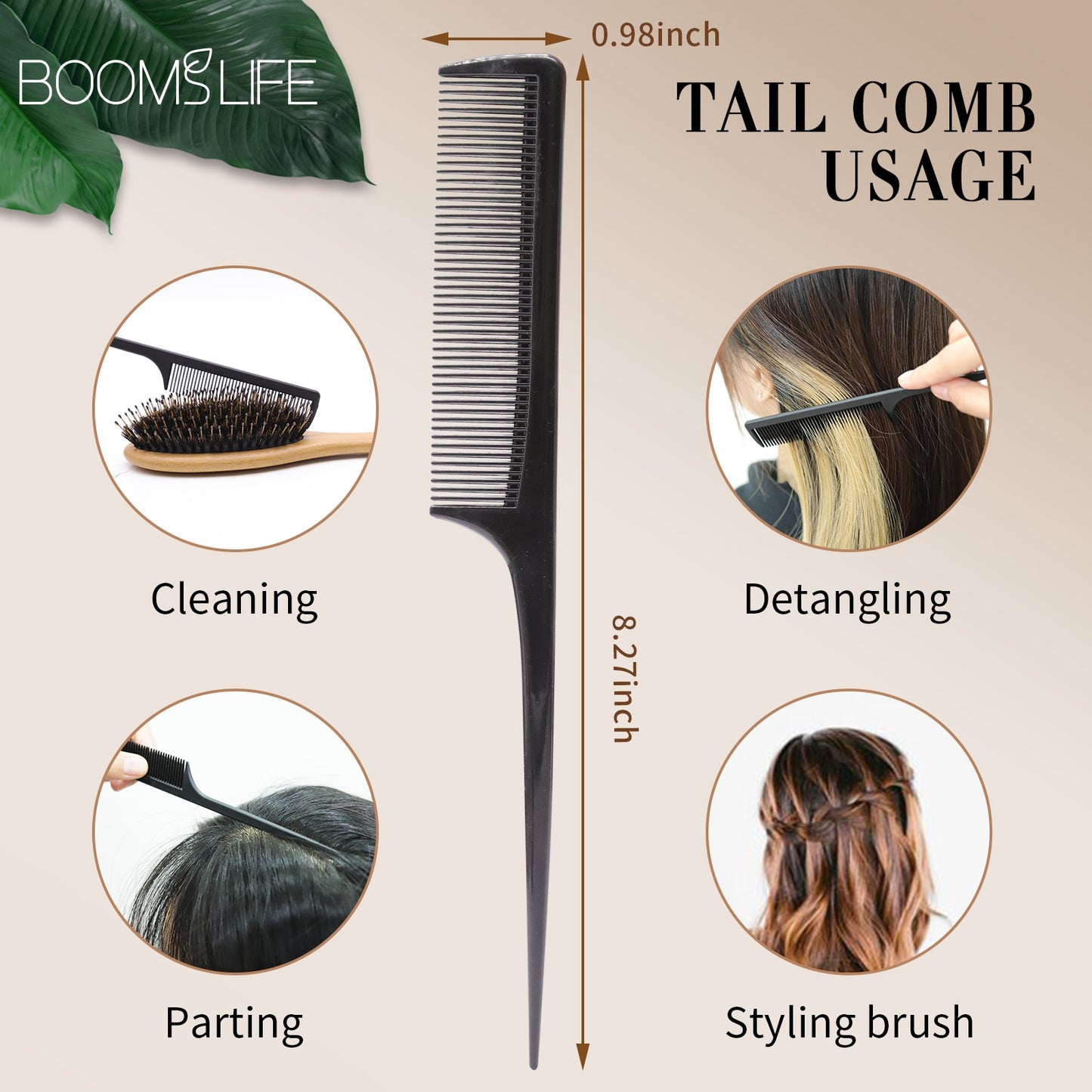 Denman Head Massage Brush Steel Hair Brush Wood Hair Brush With Steel Needle Scalp Airbag Hair brush For Hair Combing