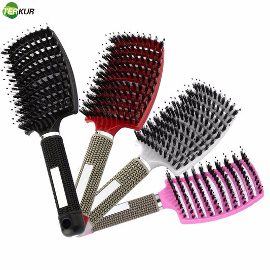 New Brush Hair Scalp Massage Comb Bristle&amp;Nylon Mixing Boar Women Wet Straight Curly Detangle Salon Hairdressing Styling Tools