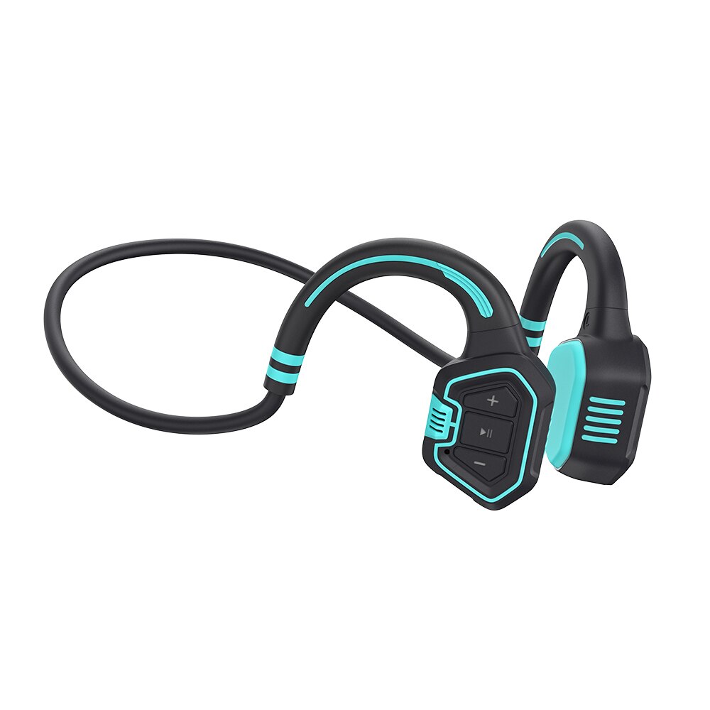 Bone Conduction Earphones TWS IPX8 Waterproof Wireless Bluetooth Headphones with Mic Memory 16G Card Headset Swimming Earphone