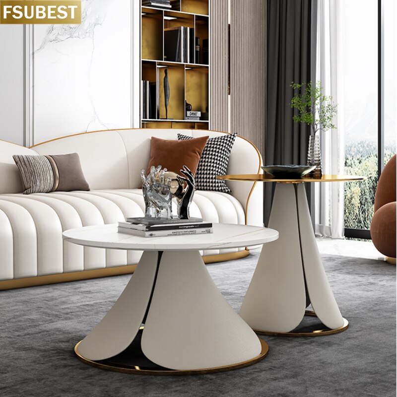 Modern Light Luxury Tea Table Size Circle Combination Small Living Room Simple Creative Designer Coffee Table  طاولات الطعام