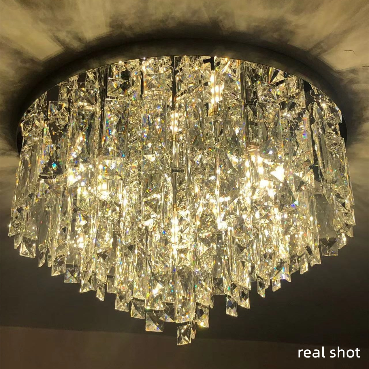 Modern Bedroom Crystals E14 Ceiling Lamp Lustre Lamp Steel Led Ceiling Lights Art Deco Led Chandelier Lighting Fixtures Lamp