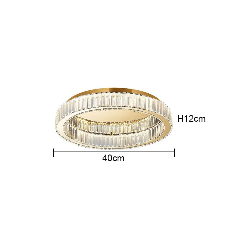 Modern Simple Crystal Circle Lamp Ceiling Chandelier Living Room Bedroom Study Decorative Led Indoor Lighting