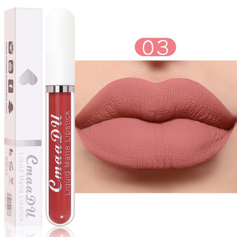 9Colors Matte Liquid Lipsticks Waterproof Ultra Velvet Lip Stick Pigment Sexy Red Nude Long Lasting Lip Gloss Makeup