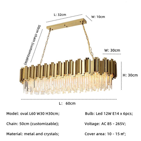 Modern Luxury Shiny Gold E14 Led Pendant Lights Dining Room Lustre Crystal Led Droplight Indoor Lighting Suspend Lamp Fixtures