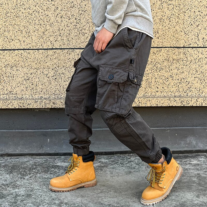 Streetwear Military Tactical Cargo Pants Japanese Harajuku Casual Plus Size Harem Joggers Men Clothing Multi-Pocket Trousers