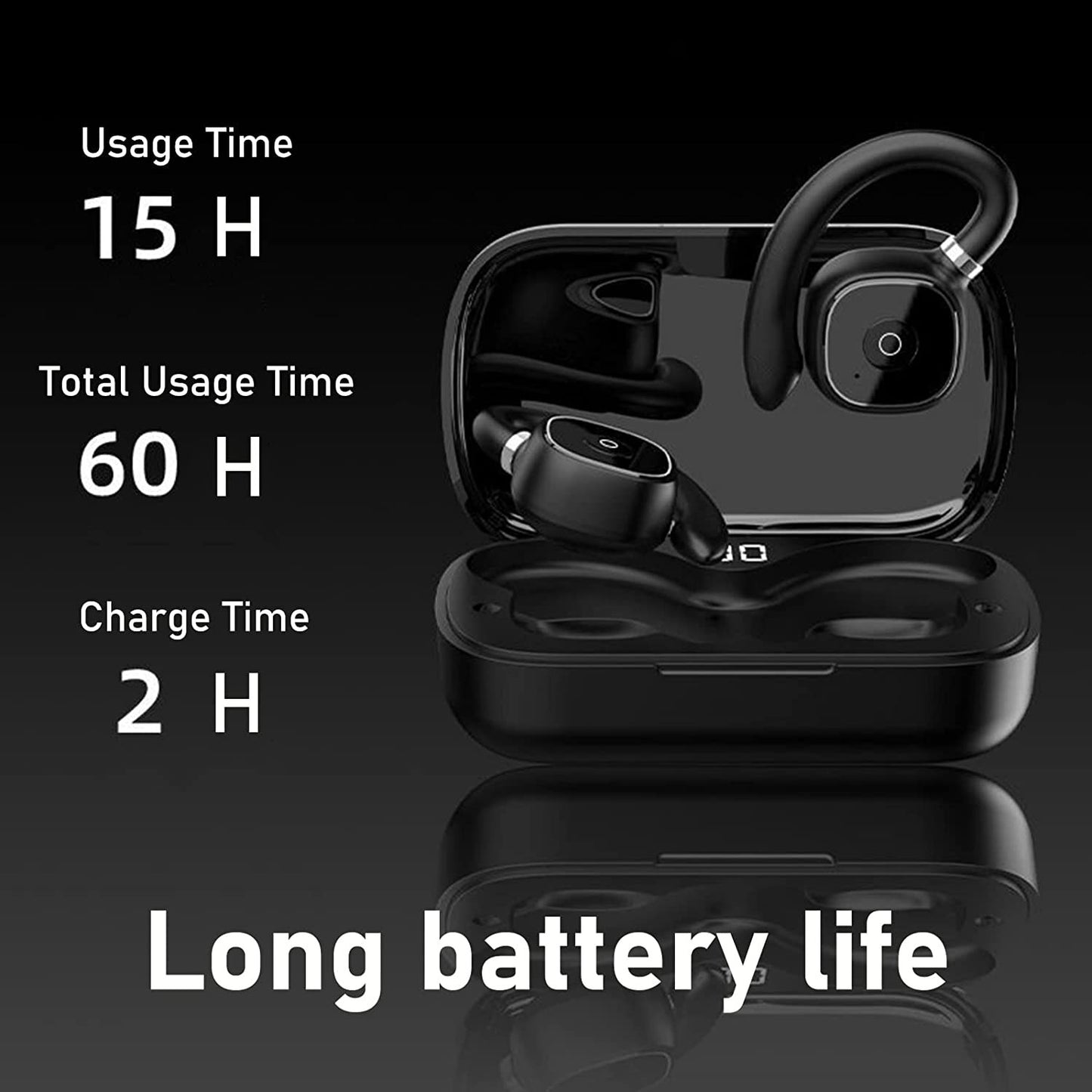 TWS Bluetooth 5.3 Earphones WIth Mic Wireless Headphones HiFi Stereo Ear Hook Earbuds Noise Reduction Sports Waterproof Headsets