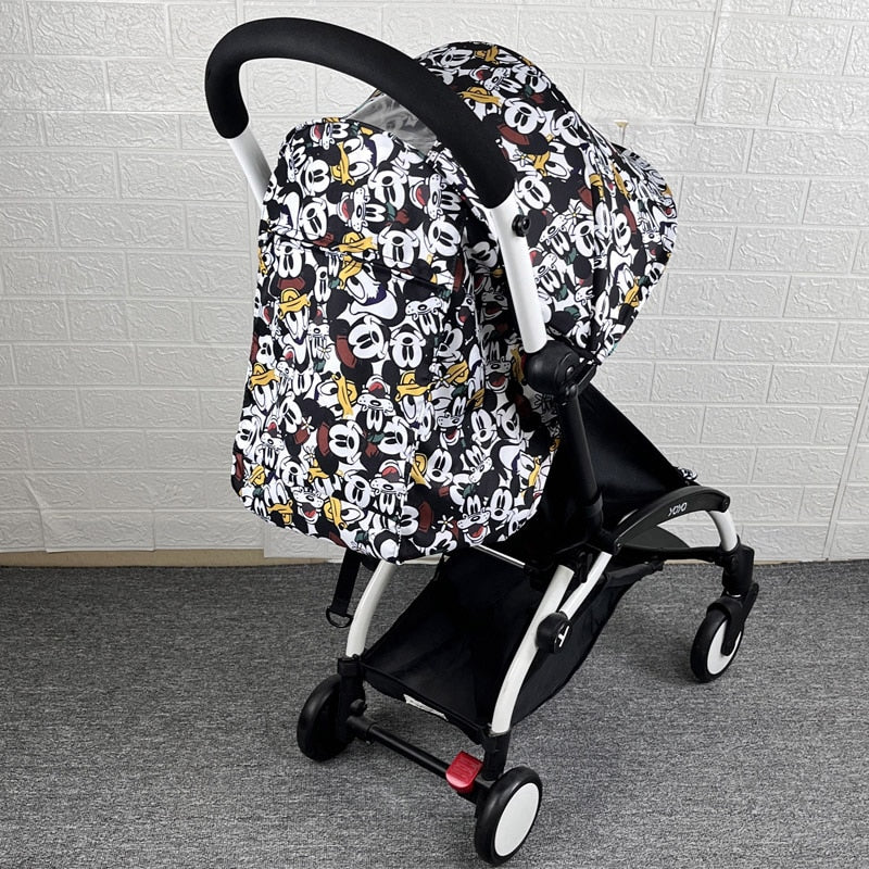 Stroller Hood &amp; Mattress For Babyzen YOYO2 Oxford Cloth Back Zipper Pocket Yoyo Stroller Accessories 175 Degree Hood Cushion