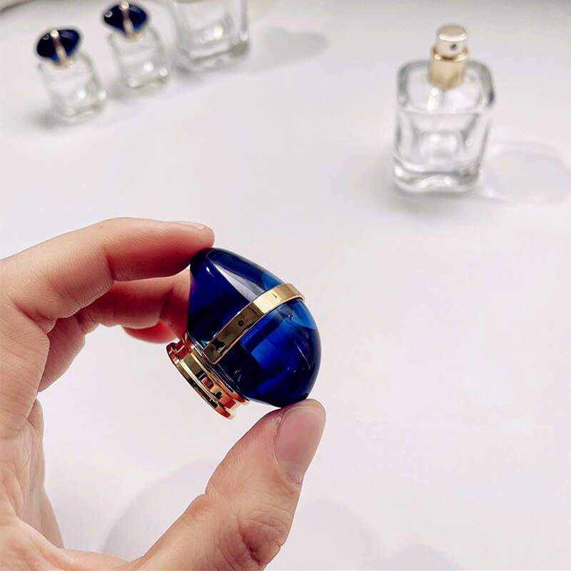 30ML Transparent Perfume Bottle Portable Spray Glass Bottle With Sapphire Cap  Cosmetic Container Travel Atomizer