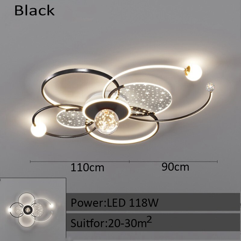 Modern Gypsophila Living Room Chandelier Smart Indoor Decorative Light With Remote Control Stylish Minimalist Hall Ceiling Lamp