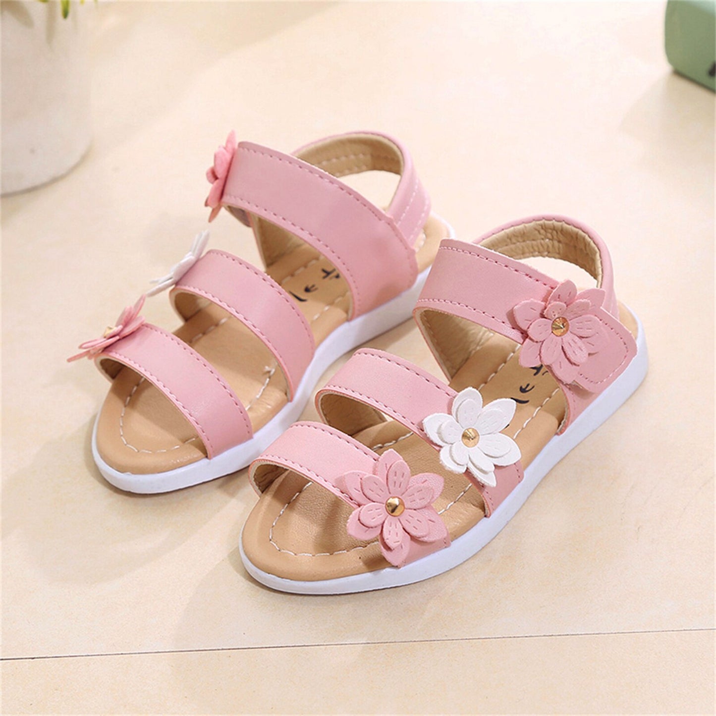 PatPat Toddler Girl Pretty Floral Decor Solid Sandals