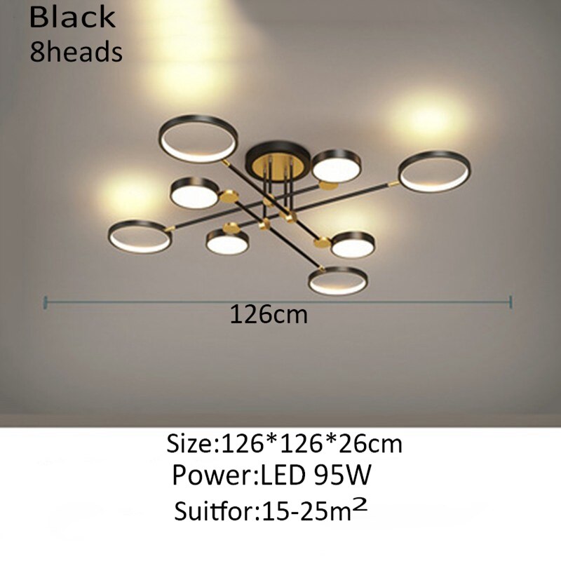 Nordic Light Luxury LED Smart Chandelier Creative Villa Living Room Interior Decoration Ceiling Lamp Bedroom Dining Room Lamps
