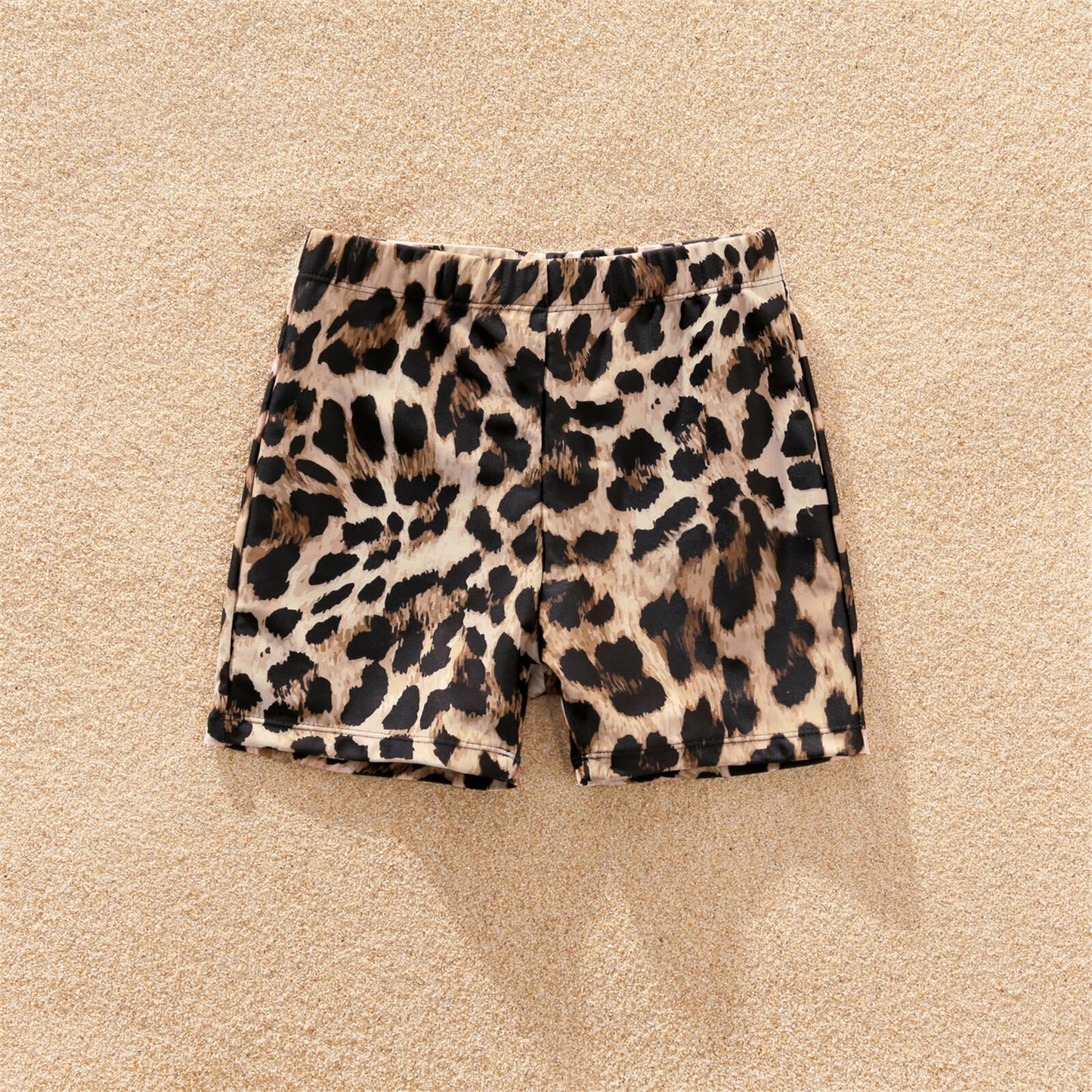 PatPat Family Matching Spaghetti Strap Bikini Set Swimwear and Leopard Swim Trunks Shorts