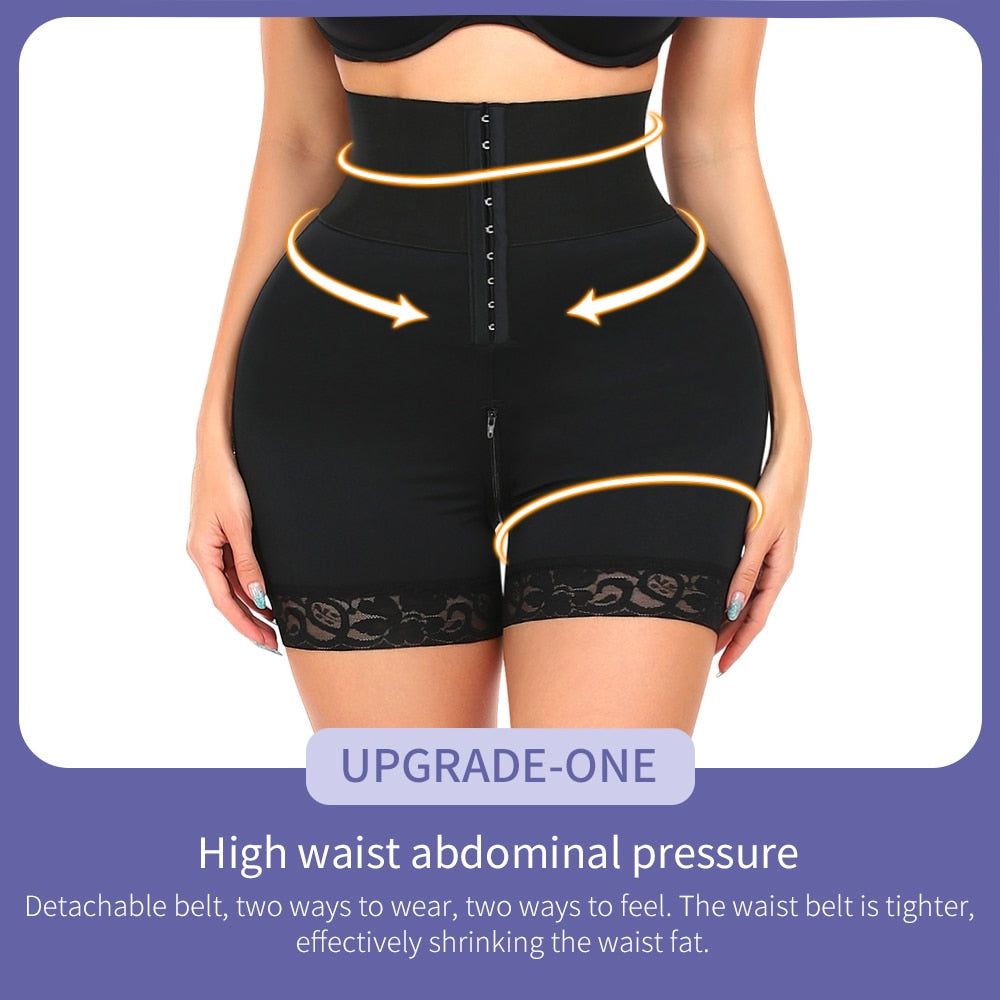 Women High Waist Trainer Shaping Shorts Buckle Postpartum Body Shaper  Hip Enhancer Shapewear Butt Lifter Tummy Control Panties