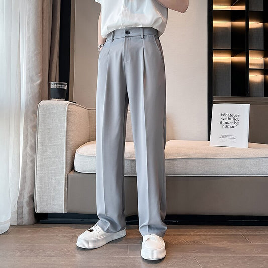 White Gray Black Suit Pants Men Slim Fashion Social Mens Dress Pants Korean Straight Pants Mens Office Formal Trousers M-5XL