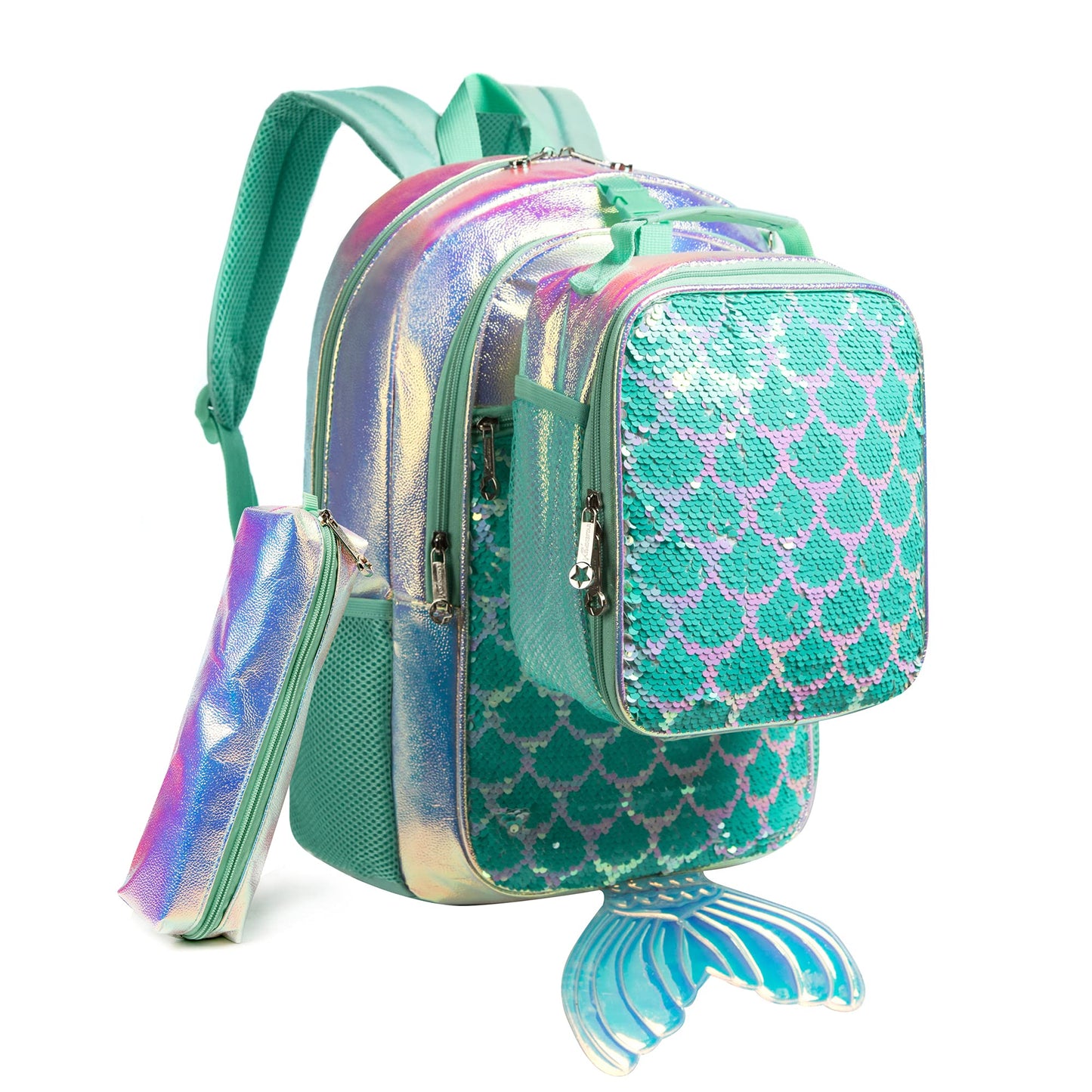 School Bags Backpacks for School Teenagers Girls Waterproof Spine Protection Schoolbag Sequined Detachable Lunch Bag  Girls Bags