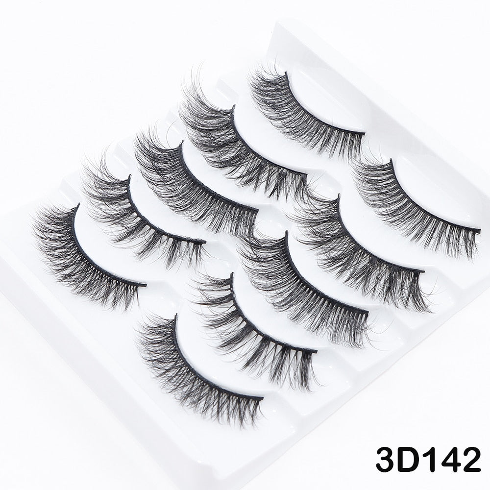 5Pairs Thick Faux 3D Mink Lashes Natural Long False Eyelashes Dramatic Fake Lashes Makeup Handmade Eyelash Extension maquiagem