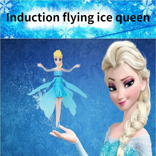 Original Frozen Princess Elsa Doll Little Flying Fairy Ice and Snow Sensor Aircraft Set Preferred Gift for Children Gift