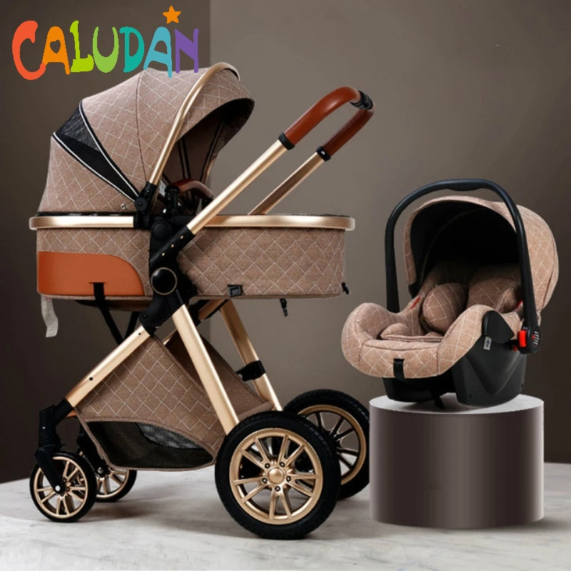 New Baby Stroller 3 in 1 High Landscape Stroller Reclining Baby Carriage Foldable Stroller Baby Bassinet Puchair Newborn