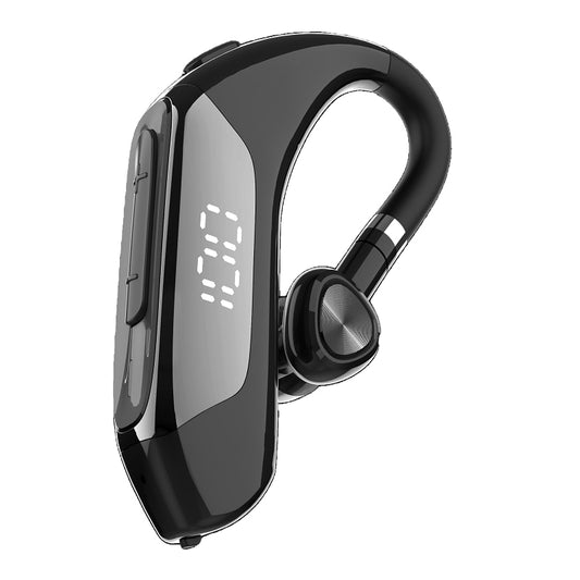 Wireless Bluetooth Earphones Stereo Single Business Ear Hook Headset with LED Display Handsfree Drive Car Headphone with Mic