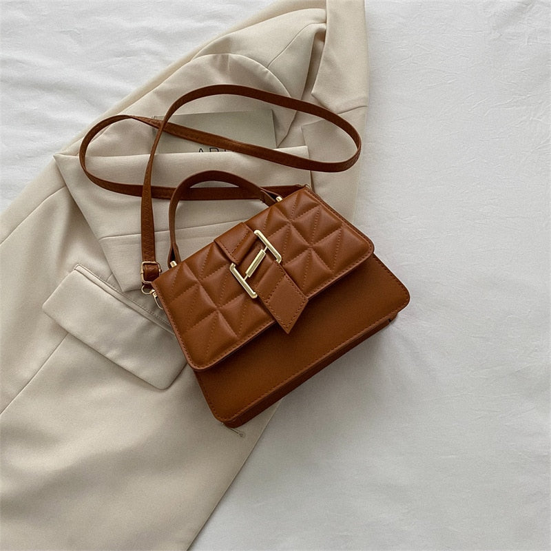 TRAVEASY Casual PU Leather Shoulder Bags for Women 2023 Fashion Diamond Lattice Female Bags Luxury Handbags Hasp Crossbody Bags