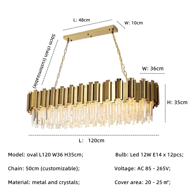 Modern Luxury Shiny Gold E14 Led Pendant Lights Dining Room Lustre Crystal Led Droplight Indoor Lighting Suspend Lamp Fixtures