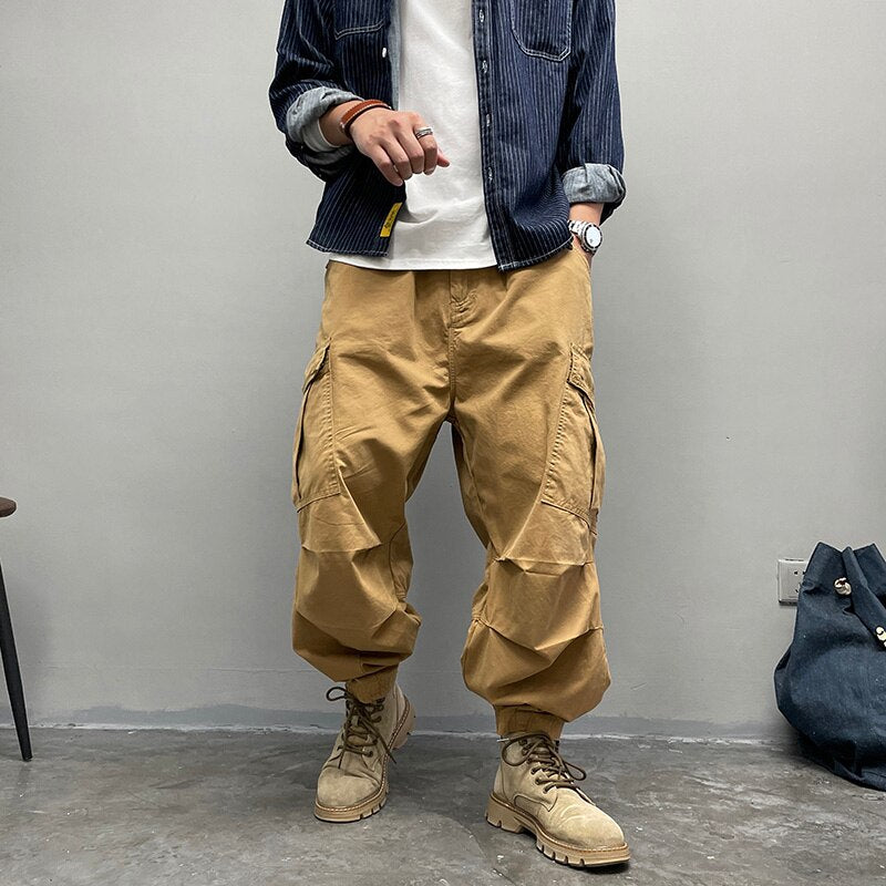 American Streetwear Big Pockets Casual Baggy Cargo Pants Men Clothing Japanese Harajuku Tactical Harem Trousers Techwear Joggers