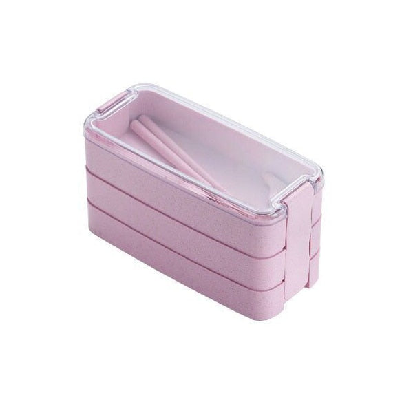 900ML Microwave Lunch Box Wheat Straw Dinnerware Kitchen Food Storage Container Children Kids School Office Portable Bento Box