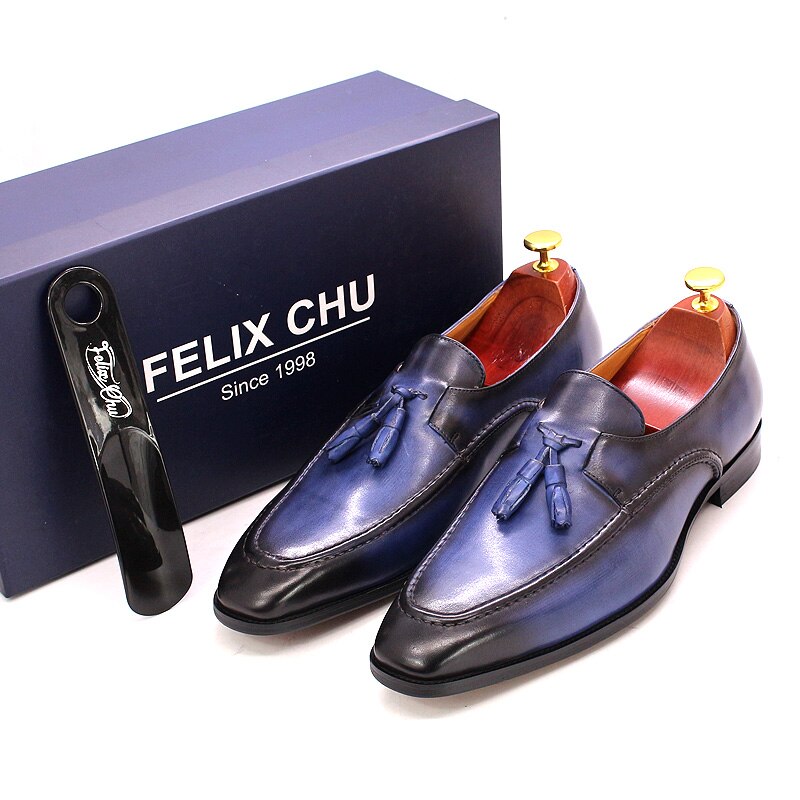 Size 6-13 Mens Tassel Loafers Handmade Genuine Leather Formal Shoes Party Wedding Man Dress Shoes Casual Shoe Male Footwear