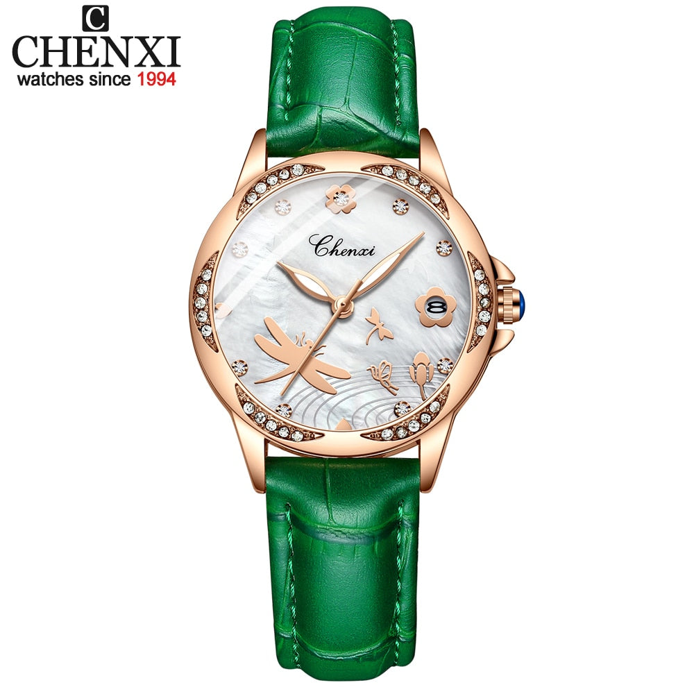 CHENXI Top Brand Women&#39;s Watches Classic Analog Quartz Ladies Bracelet Wristwatch Casual Leather Women Waterproof Watch