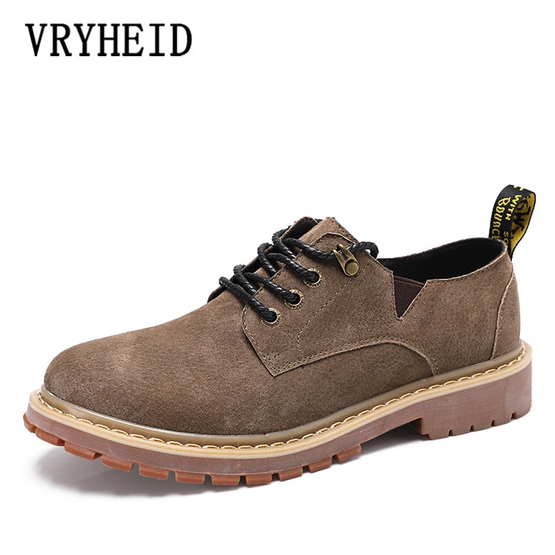 VRYHEID 2023 Men Casual Shoes Men Martins Leather Shoes Work Safety Shoes Winter Waterproof Ankle Botas Brogue Plus Size 37-47