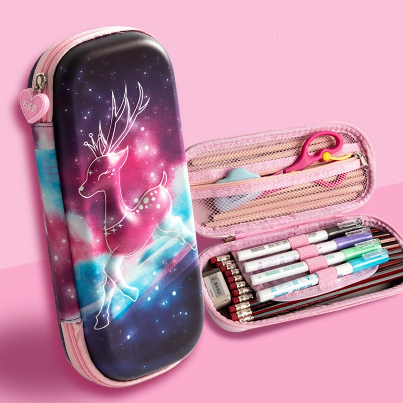 3D EVA unicorn cute pencil case cartoon stationery box girls Color pencil box student pen case school supplies gifts ipad case