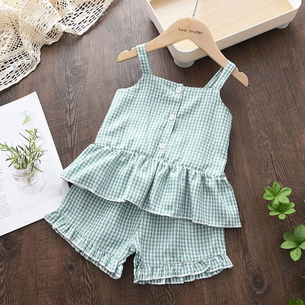 Kids Girls Clothing Sets Summer New Style Brand  Baby Girls Clothes short Sleeve T-Shirt+Pant Dress 2Pcs Children Clothes Suits