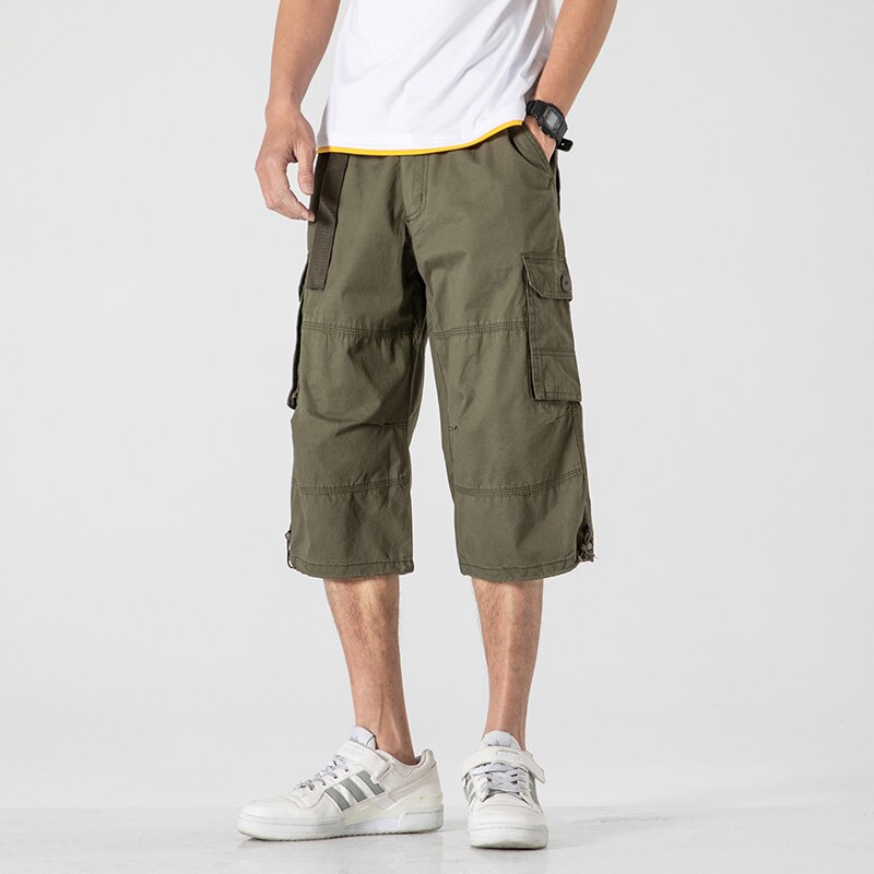 2022 Summer Cargo Pants Men Fashion Solid Color Lightweight Quick-drying Long Trousers for Men Casual Multi Pockets Sweatpants