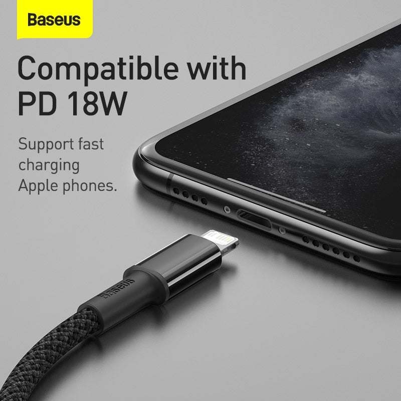 Baseus 20W PD USB Type C Cable for iPhone 14 13 12 Pro Max Fast Charging Charger for MacBook iPad Pro Type-C USBC Data Wire Cord