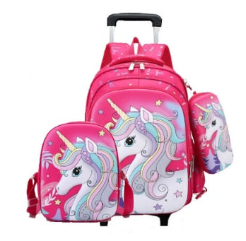 Children backpack with Wheels Trolley Bag For School Rolling backpack Bag For girl boy school kids trolley wheeled Backpack set