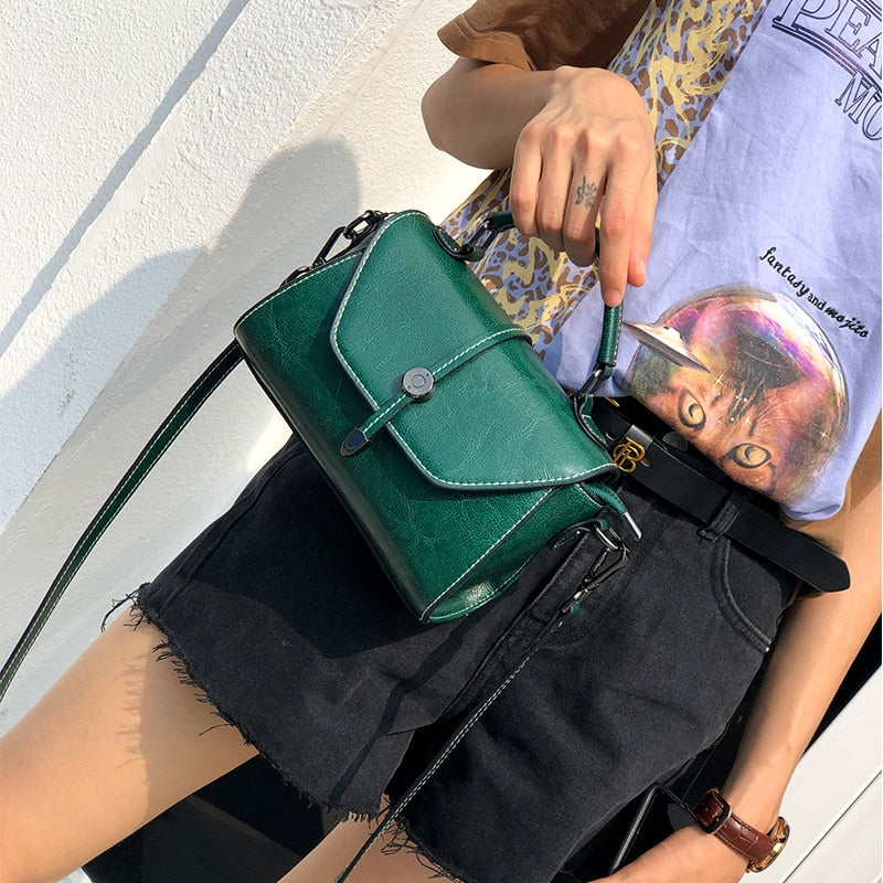 Small Leather Bag Women&#39;s 2022 Fashion Handbag Shoulder Bag Ladies Cowhide Purse Messenger Crossbody Bag Simple and Versatile