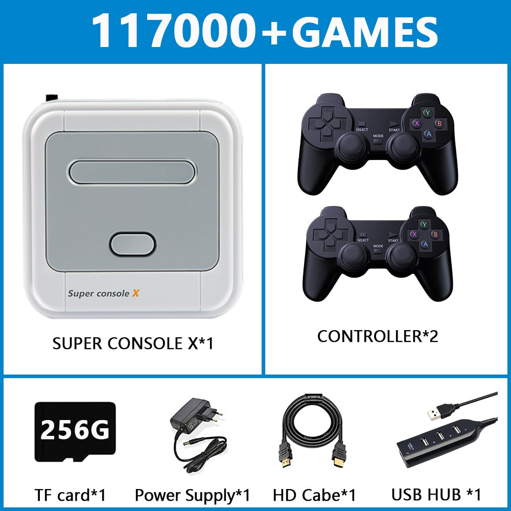 Super Console X Retro Game Console For PSP/PS1/Naomi/MAME/N64/DC With 90000+ Classic Retro Games HD Wifi TV Video Game Player