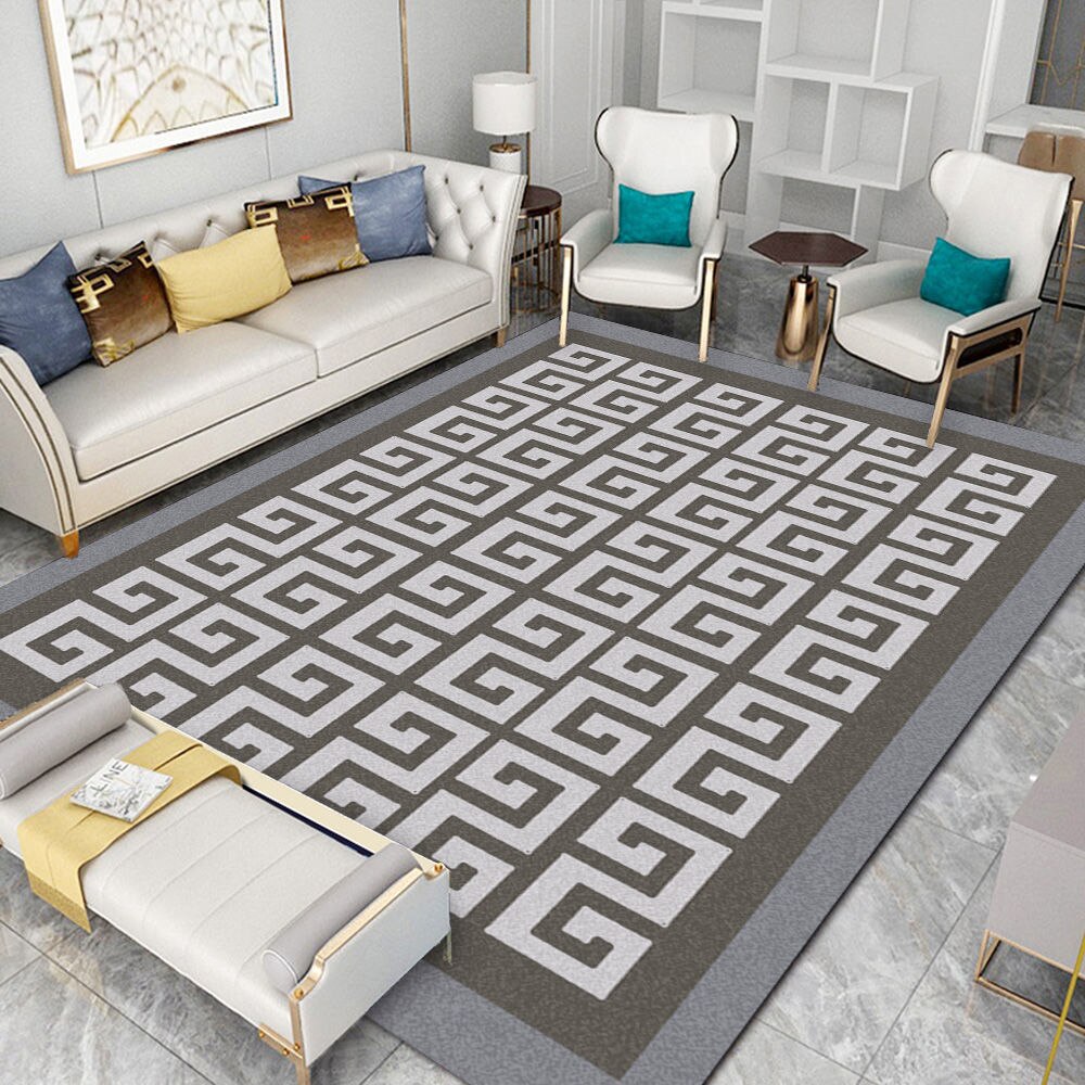 Neoclassical Carpet for Living Room Modern Decoration Bedroom Non-slip Lounge Rug Sofa Tea Table Carpet Area Rug Large Floor Mat