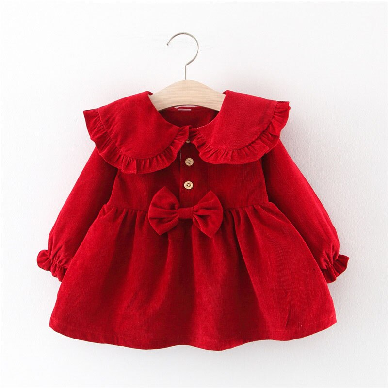 Menoea Infant dress Autumn 2022 Baby Girl Clothes Newborn Kids Long Sleeve Dresses Children Girl Cartoon Bear Pattern Cute Dress