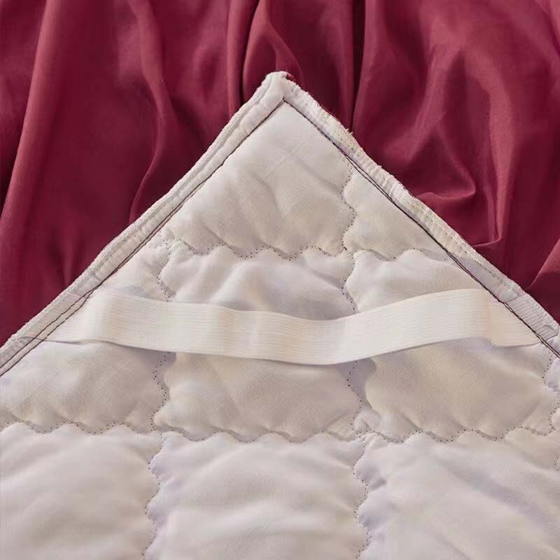 Luxury Winter Quick Warm Velvet Bed Skirt Super Soft Thick Flannel Quilted Bedspread Anti-slip Bed Cover Not Included Pillowcase