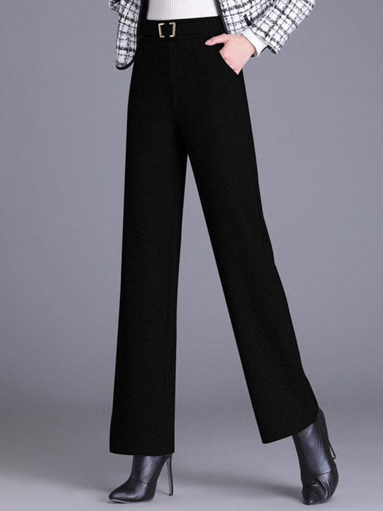 Women&#39;s Pants Wide Leg Pants Office Lady Trousers Baggy Pants 2022  Autumn Female Clothing High Waist Elegant Black Pants Women