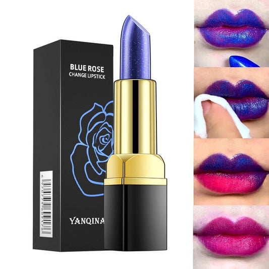 Lip Balm Blue Rose Lipstick Waterproof Temperature Color Changing Moisturizing Base Makeup Long Lasting Natural Beauty