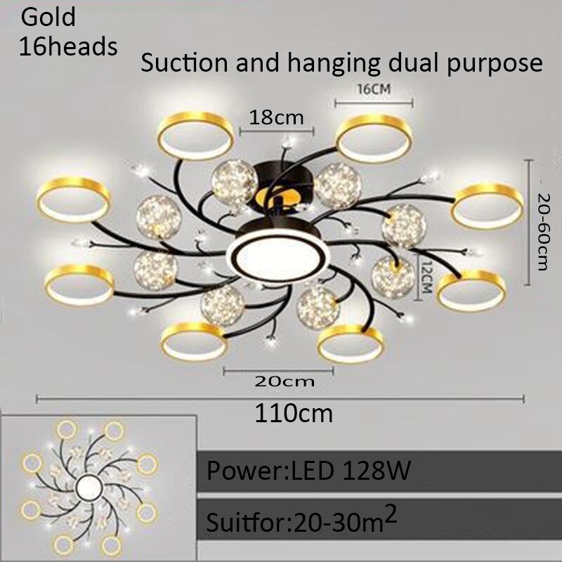 Living Room Modern Chandelier Light Luxury Starry LED Bedroom Ceiling Lamp Nordic Minimalist Restaurant Interior Decoration Lamp