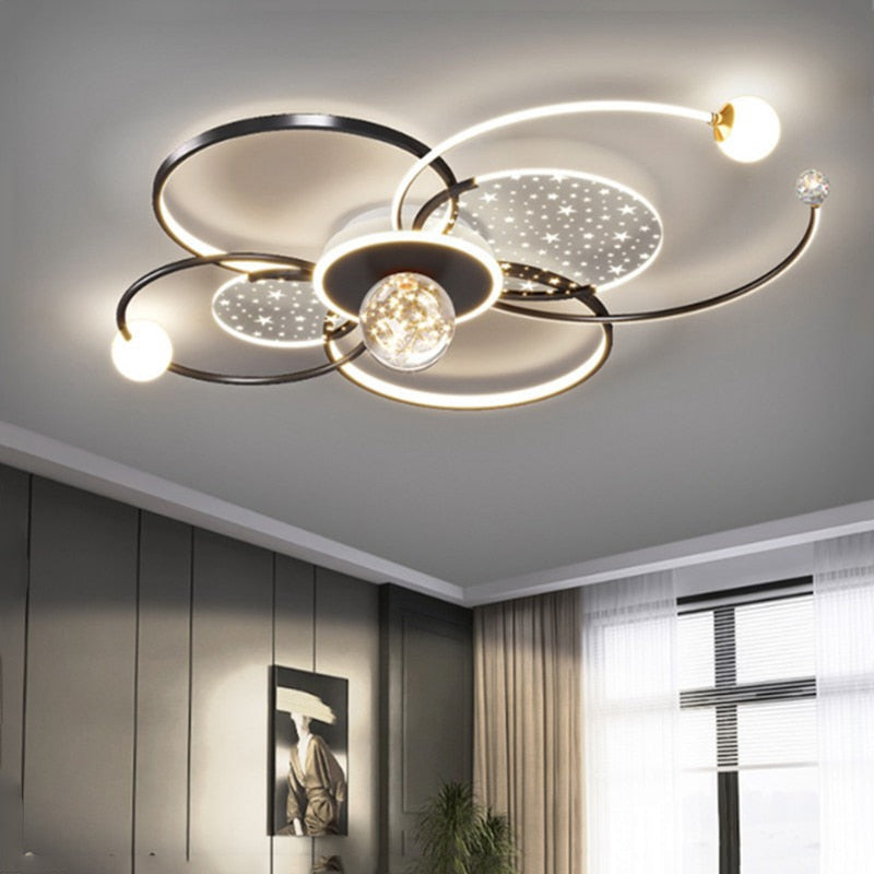 Modern Gypsophila Living Room Chandelier Smart Indoor Decorative Light With Remote Control Stylish Minimalist Hall Ceiling Lamp