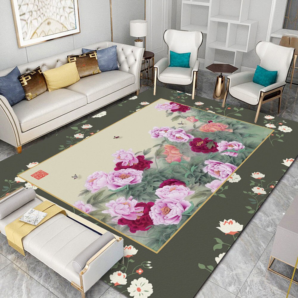 Neoclassical Carpet for Living Room Modern Decoration Bedroom Non-slip Lounge Rug Sofa Tea Table Carpet Area Rug Large Floor Mat